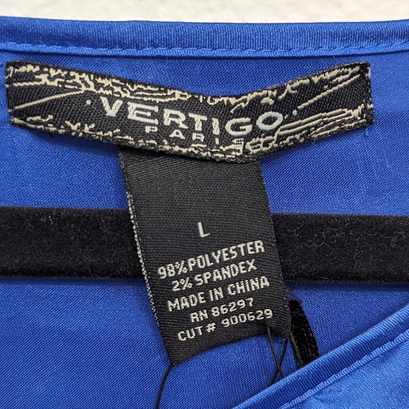 Vertigo Royal Blue Satin Dress NWT - Picture 3 of 5